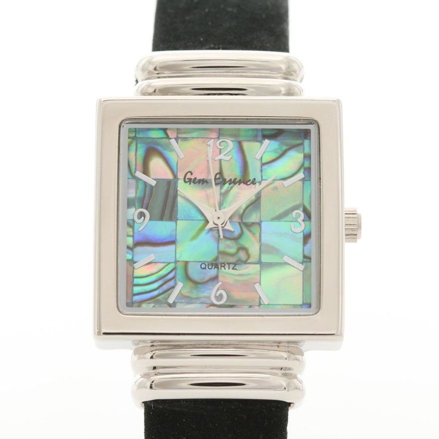 Gem Essence Quartz Wristwatch With Abalone Dial