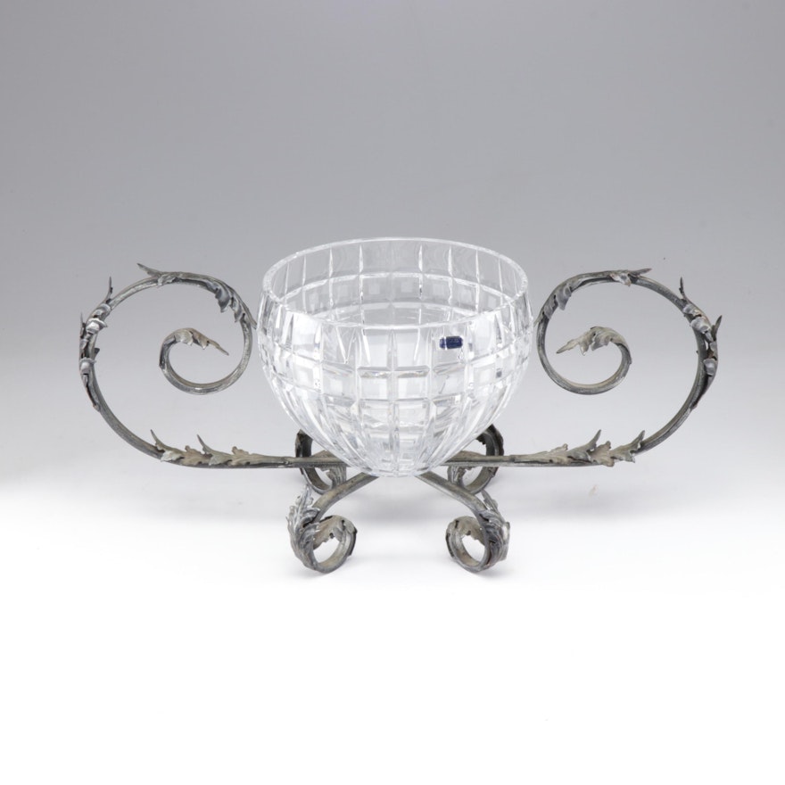 Marquis by Waterford Crystal bowl on ornate Metal Base