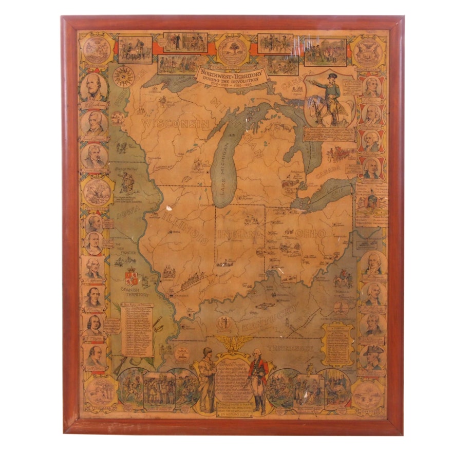 Strobridge Litho Co. and Henry A. Ogden Map of the Northwest Territory, 1930