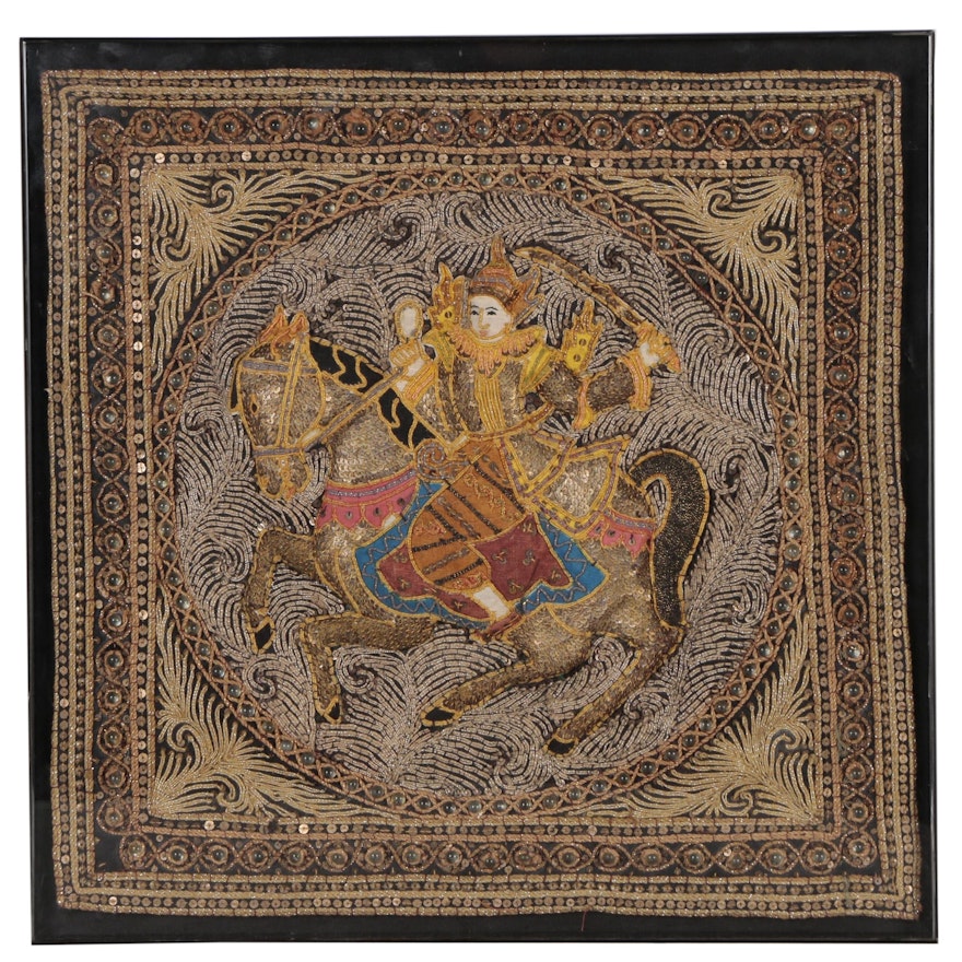Burmese Kalaga Embroidered Textile Panel
