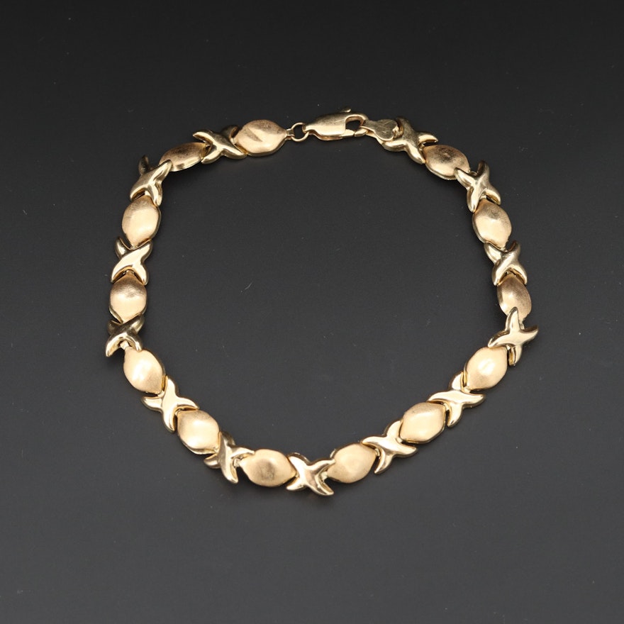 14K Yellow Gold "XO" Bracelet