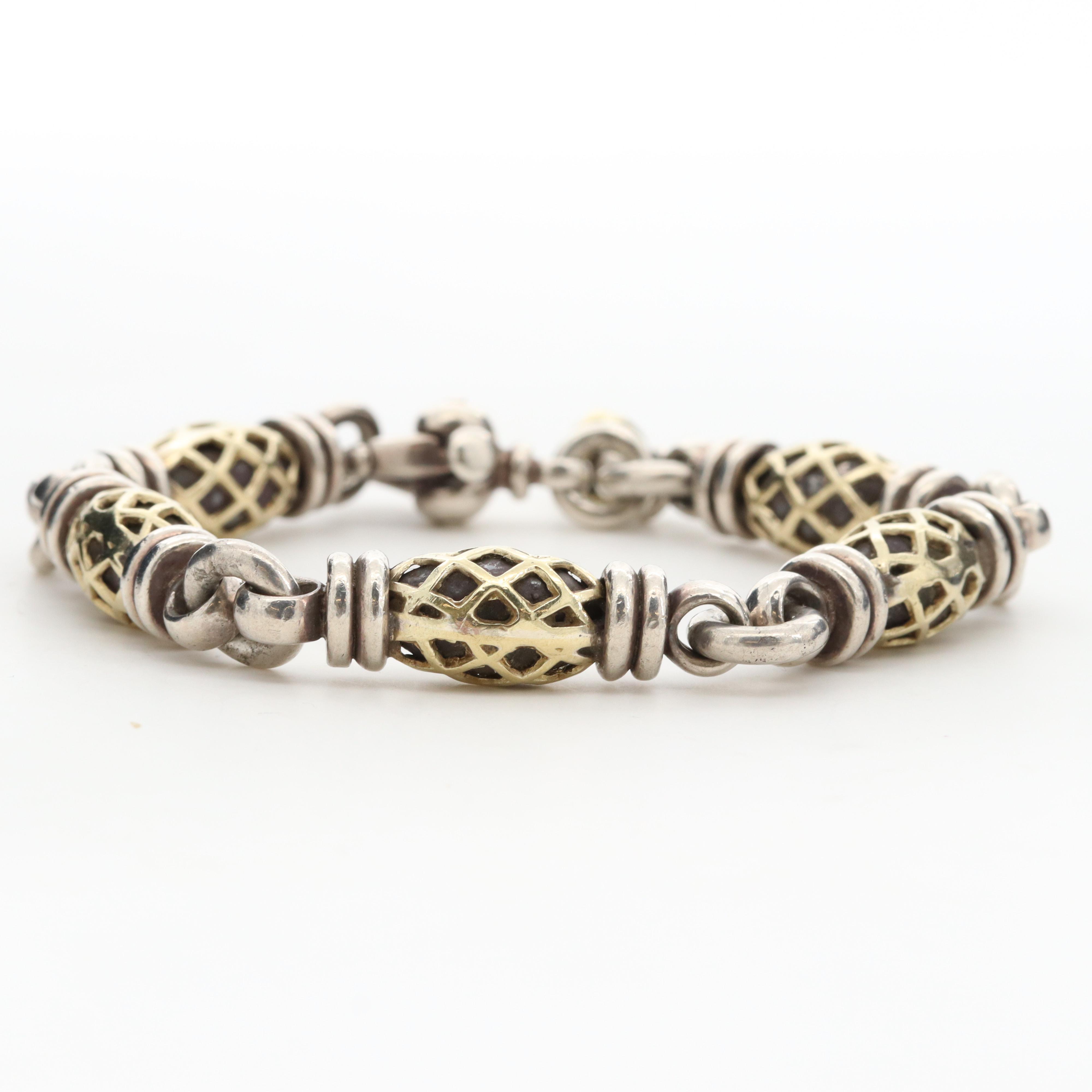 David Wysor Sterling Silver with 18K Yellow Gold Accents Bracelet