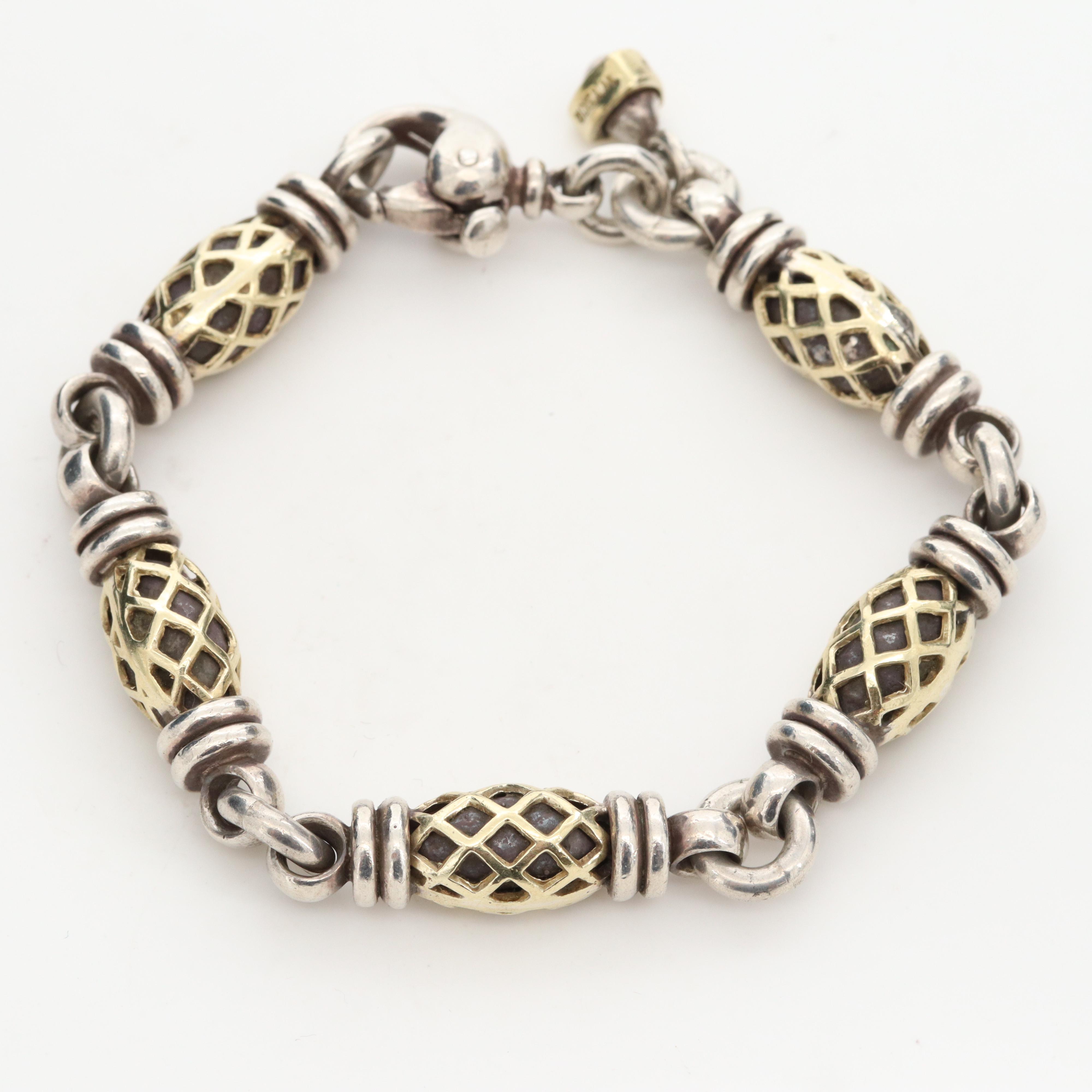 David Wysor Sterling Silver with 18K Yellow Gold Accents Bracelet