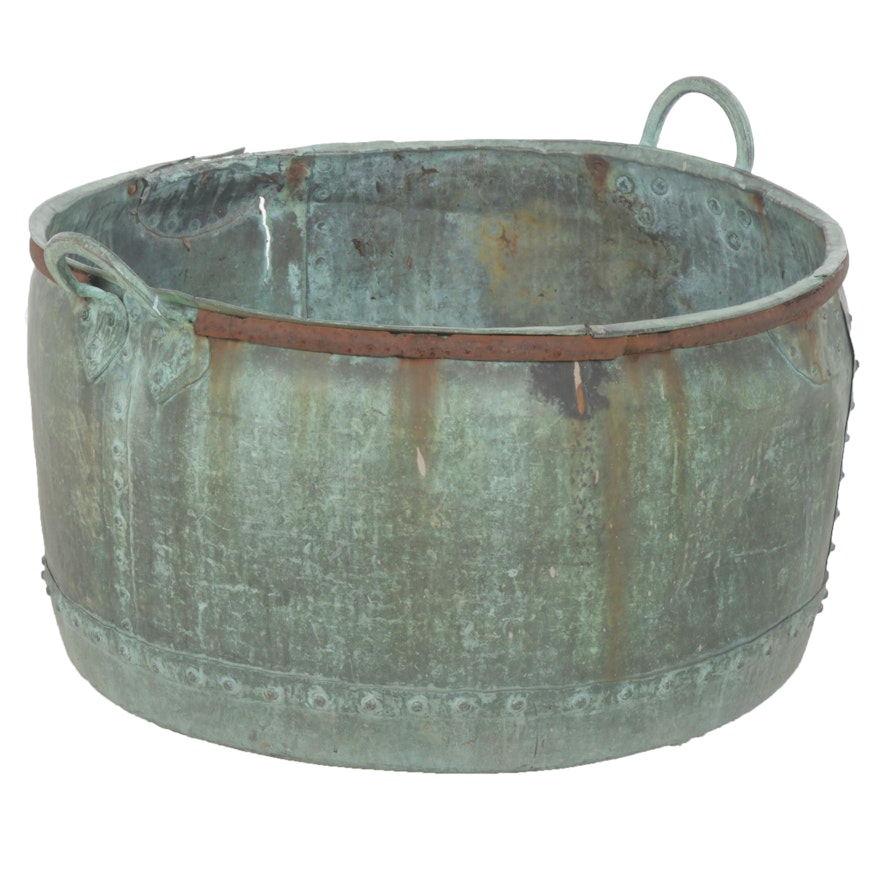 Antique Copper Riveted Tub