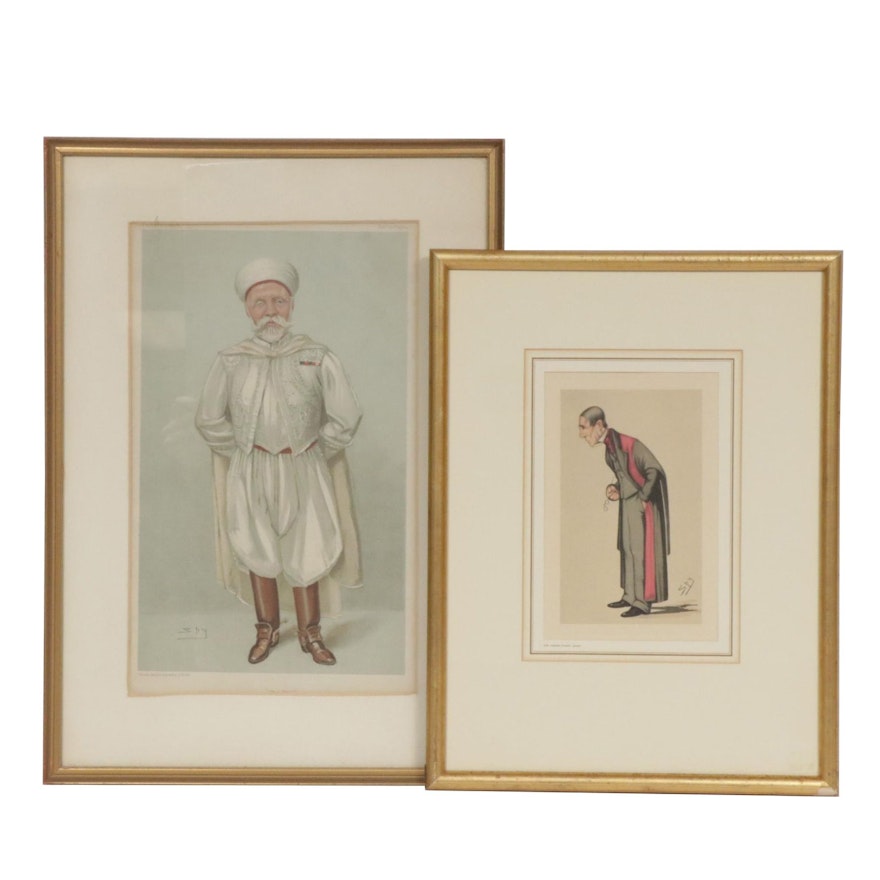 Leslie Ward Lithographs "The Kaid" and "Sir James Paget, Bart"