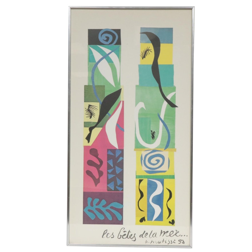 Henri Matisse Offset Lithograph "Beasts of the Sea"