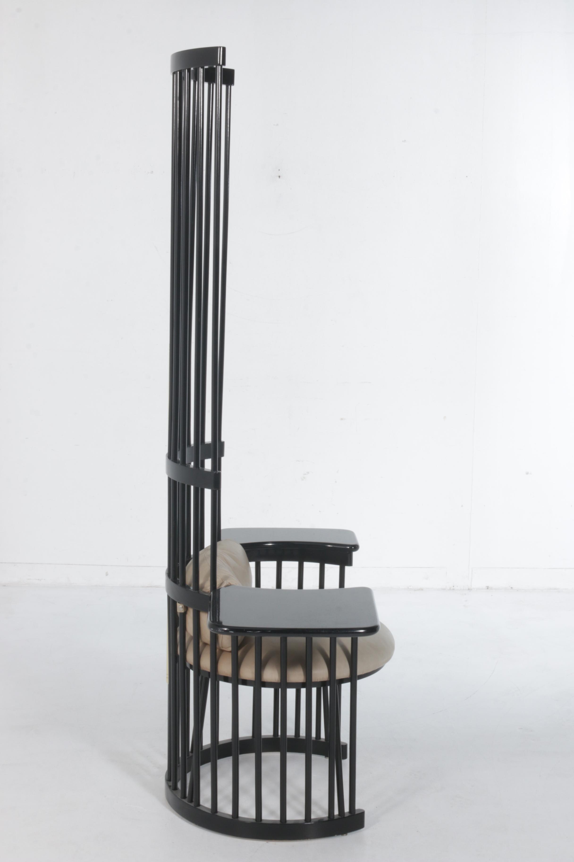 Modernist High Spindle Back Lacquered Writing Chair, 1980s