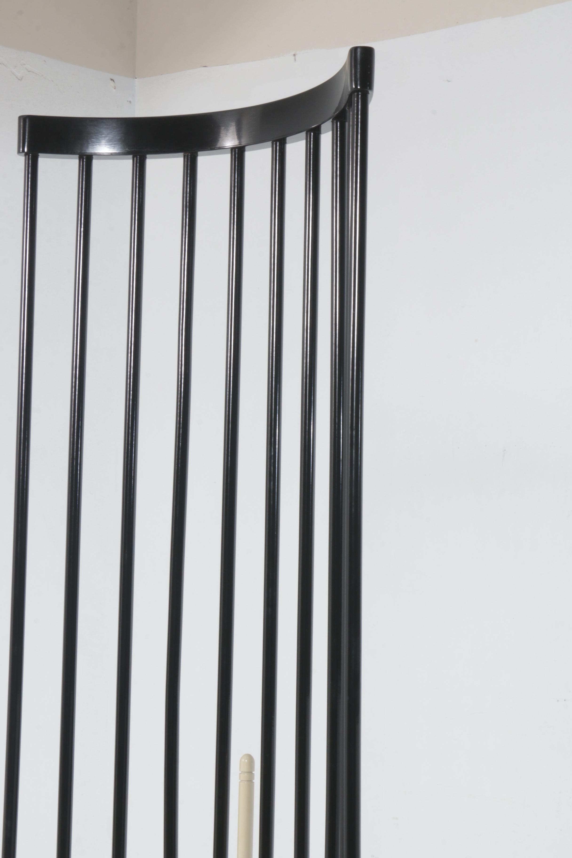 Modernist High Spindle Back Lacquered Writing Chair, 1980s