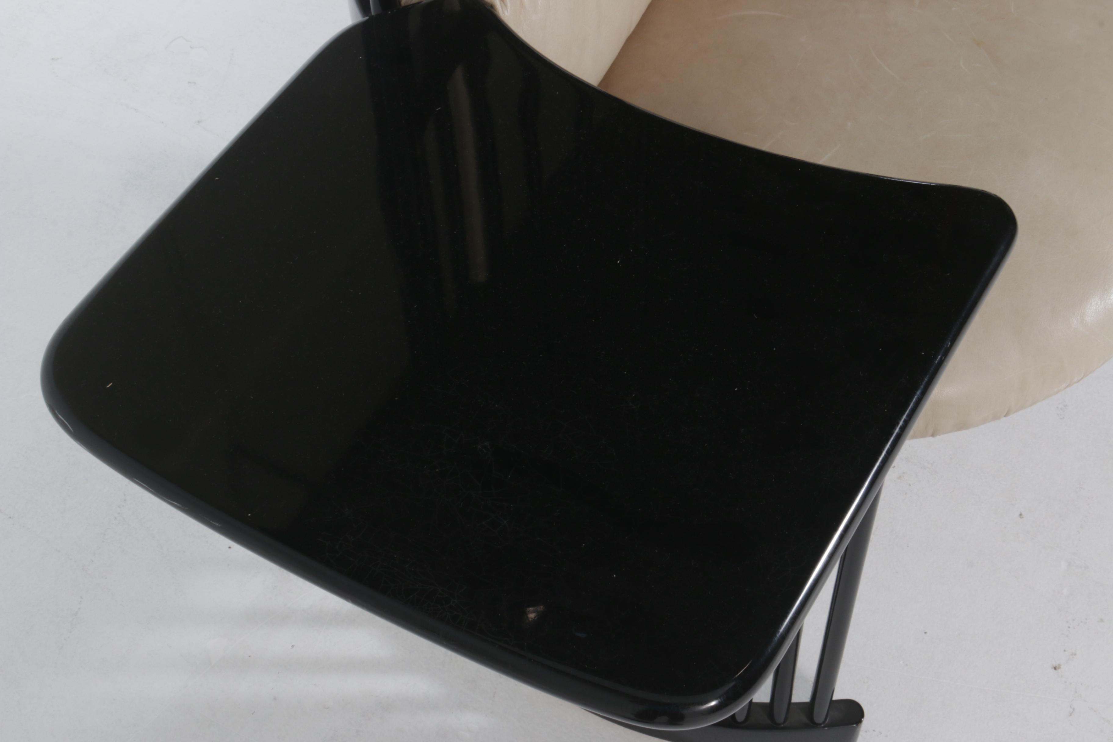 Modernist High Spindle Back Lacquered Writing Chair, 1980s