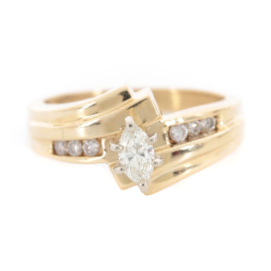 14K Yellow Gold Diamond Ring