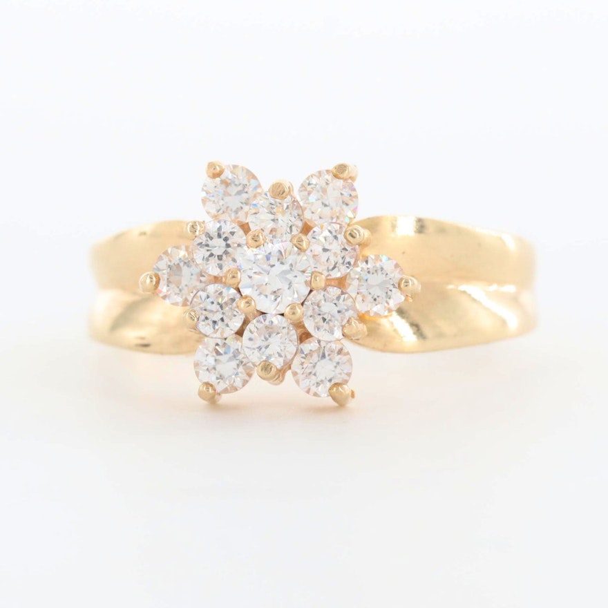 10K Yellow Gold Cubic Zirconia Ring