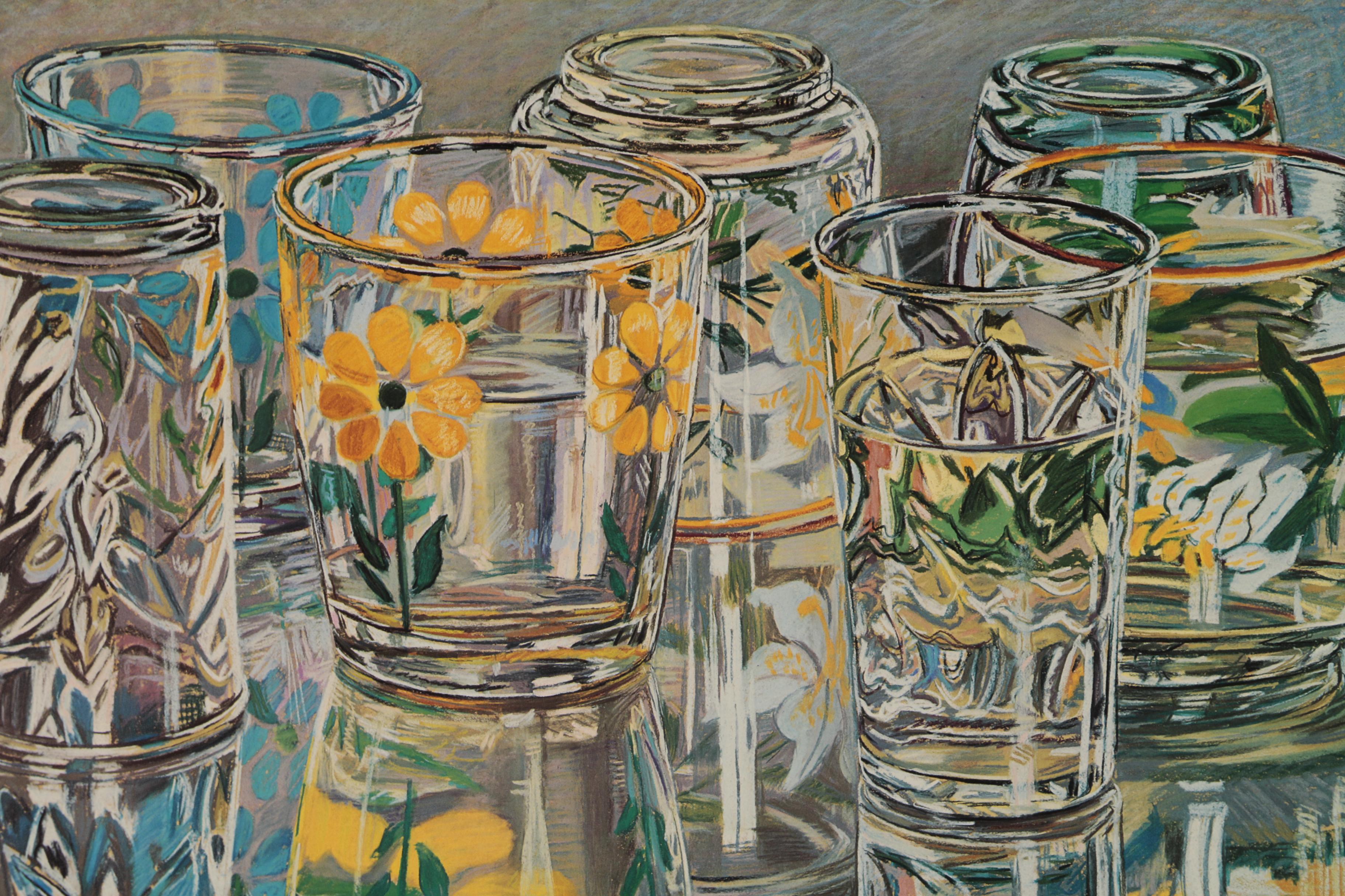 Janet Fish Offset Lithograph "Painted Glasses"