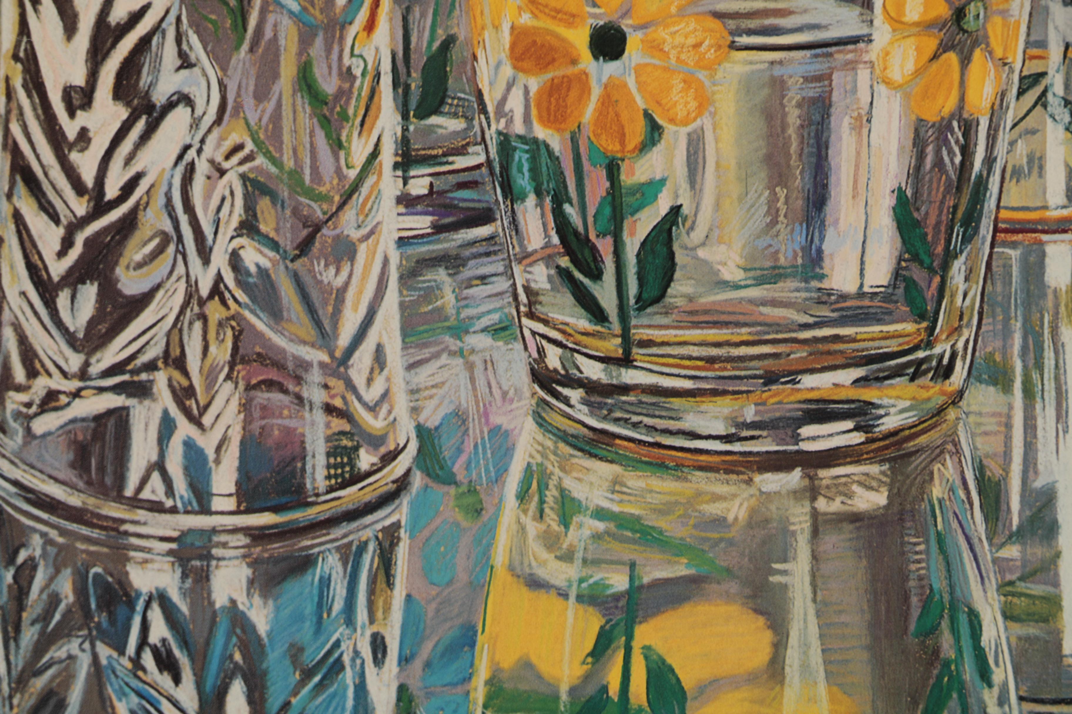 Janet Fish Offset Lithograph "Painted Glasses"