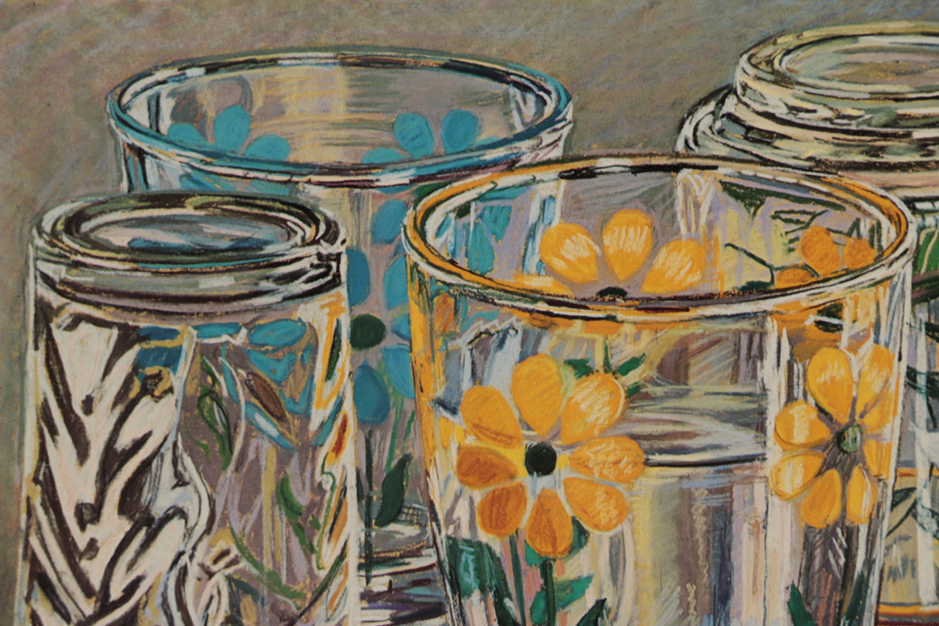 Janet Fish Offset Lithograph "Painted Glasses"