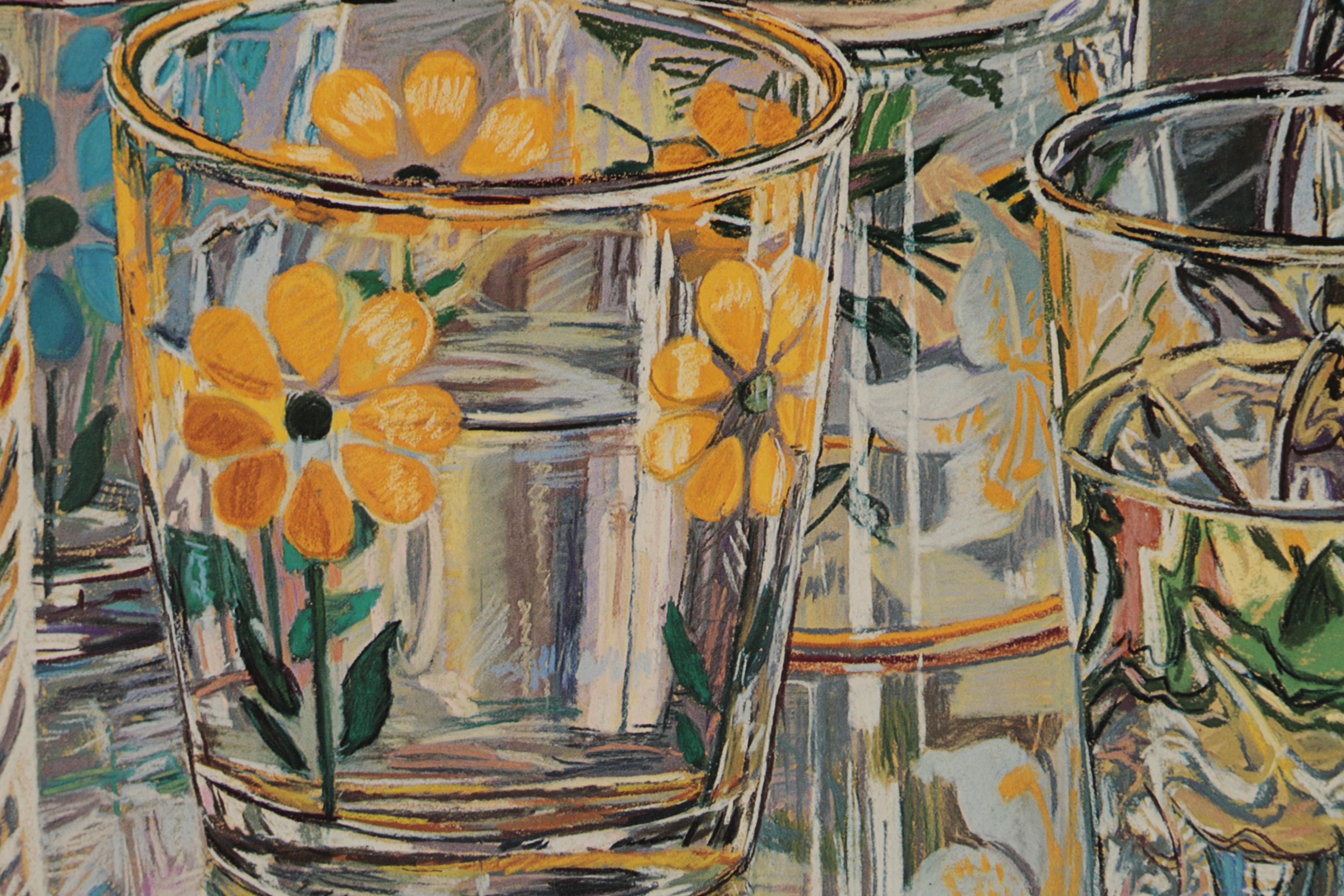 Janet Fish Offset Lithograph "Painted Glasses"