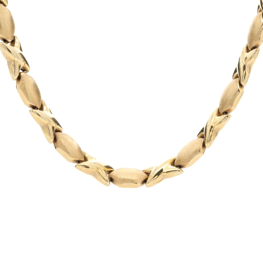 14K Yellow Gold "XO" Necklace