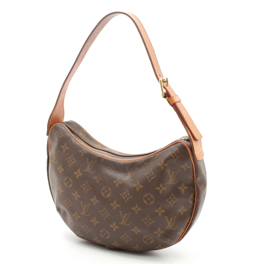 Louis Vuitton Monogram Canvas Croissant MM Shoulder Bag Trimmed in Leather