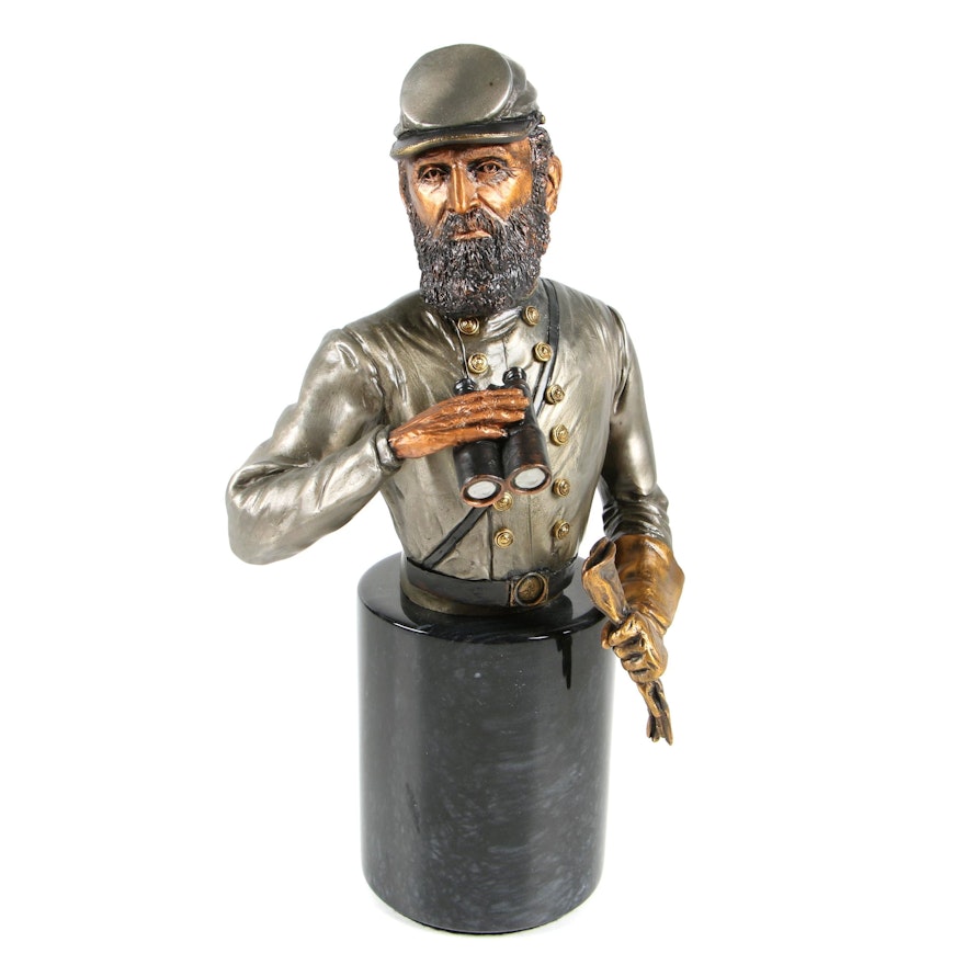 Legends "Stonewall Jackson" Mixed Media Figurine on Marble, 1994