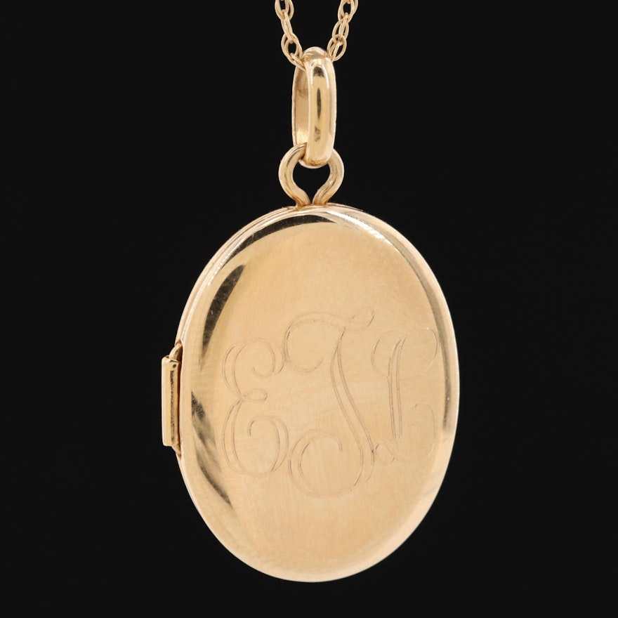 14K Yellow Gold Locket Necklace