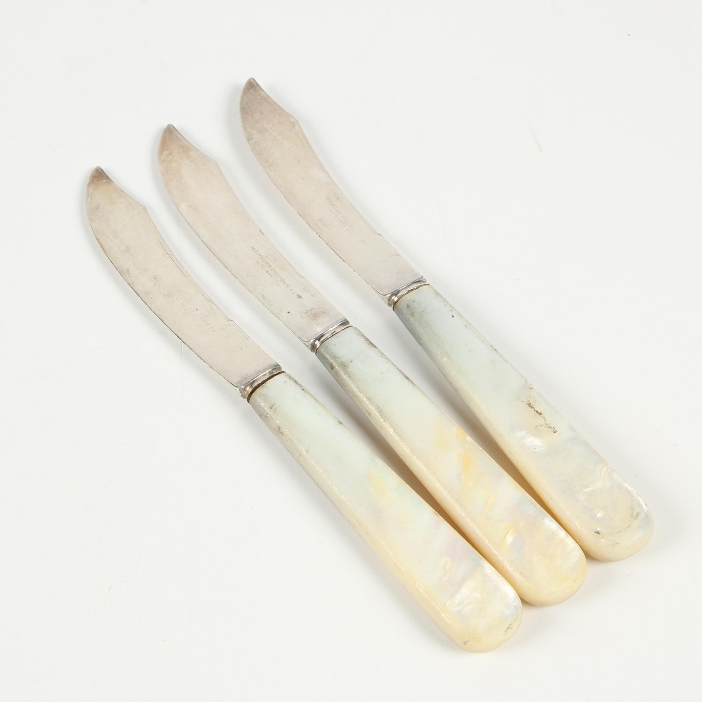 Landers, Frary & Clark Mother of Pearl Handle Knives and Butter Spreaders