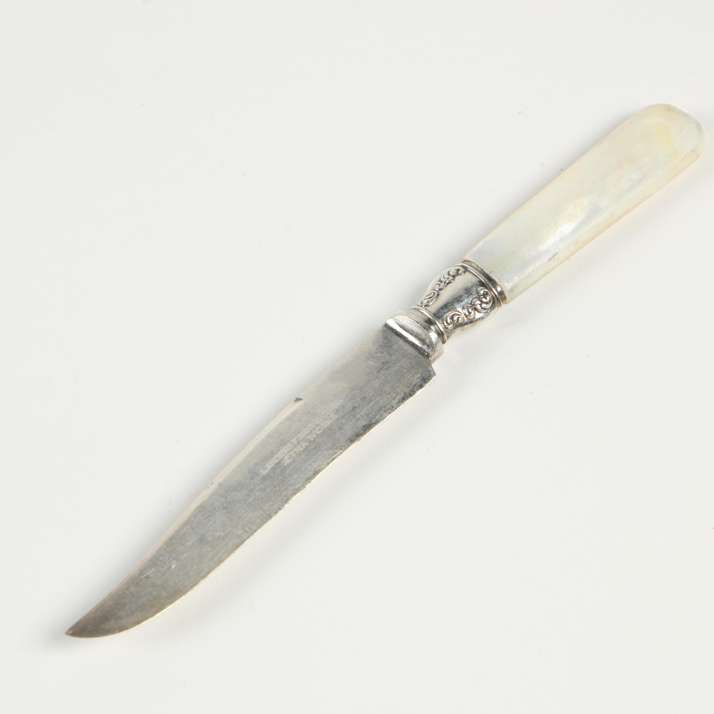 Landers, Frary & Clark Mother of Pearl Handle Knives and Butter Spreaders