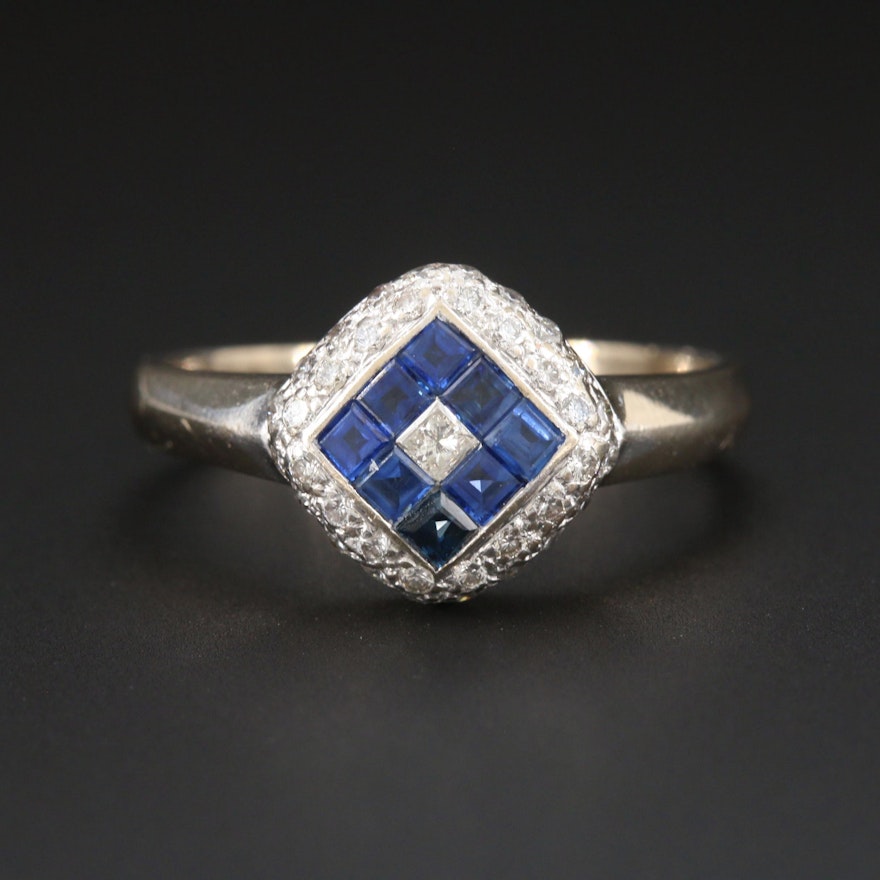 Le Vian 18K White Gold Diamond and Sapphire Ring