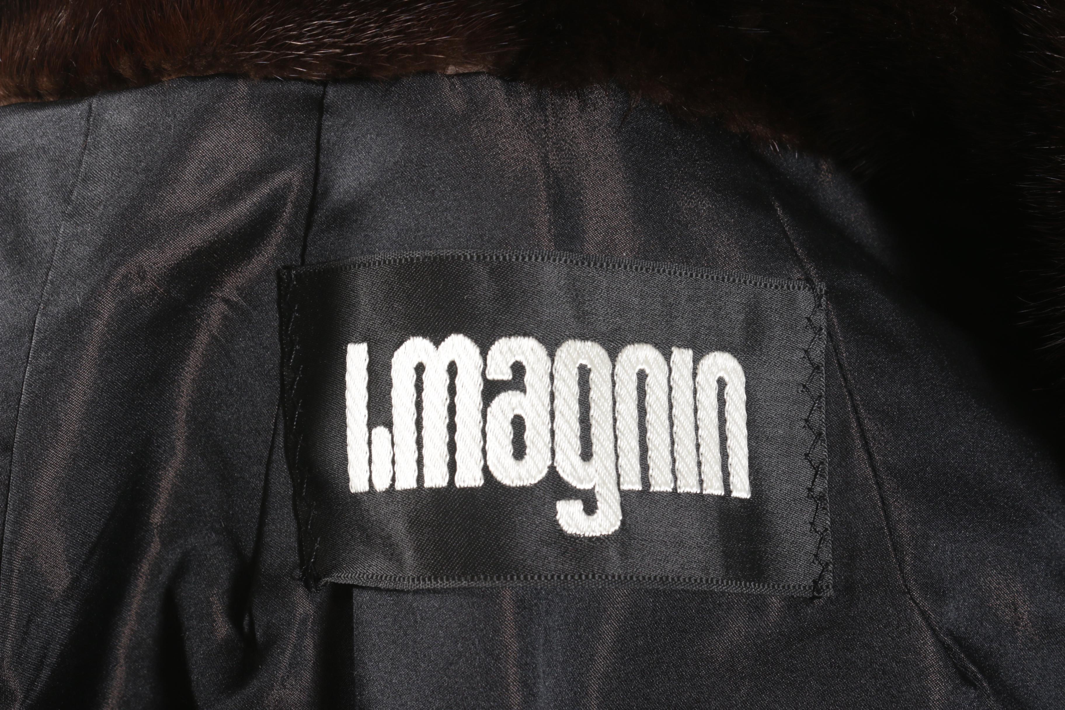 I. Magnin Mahogany Mink Fur Stroller Coat, Vintage
