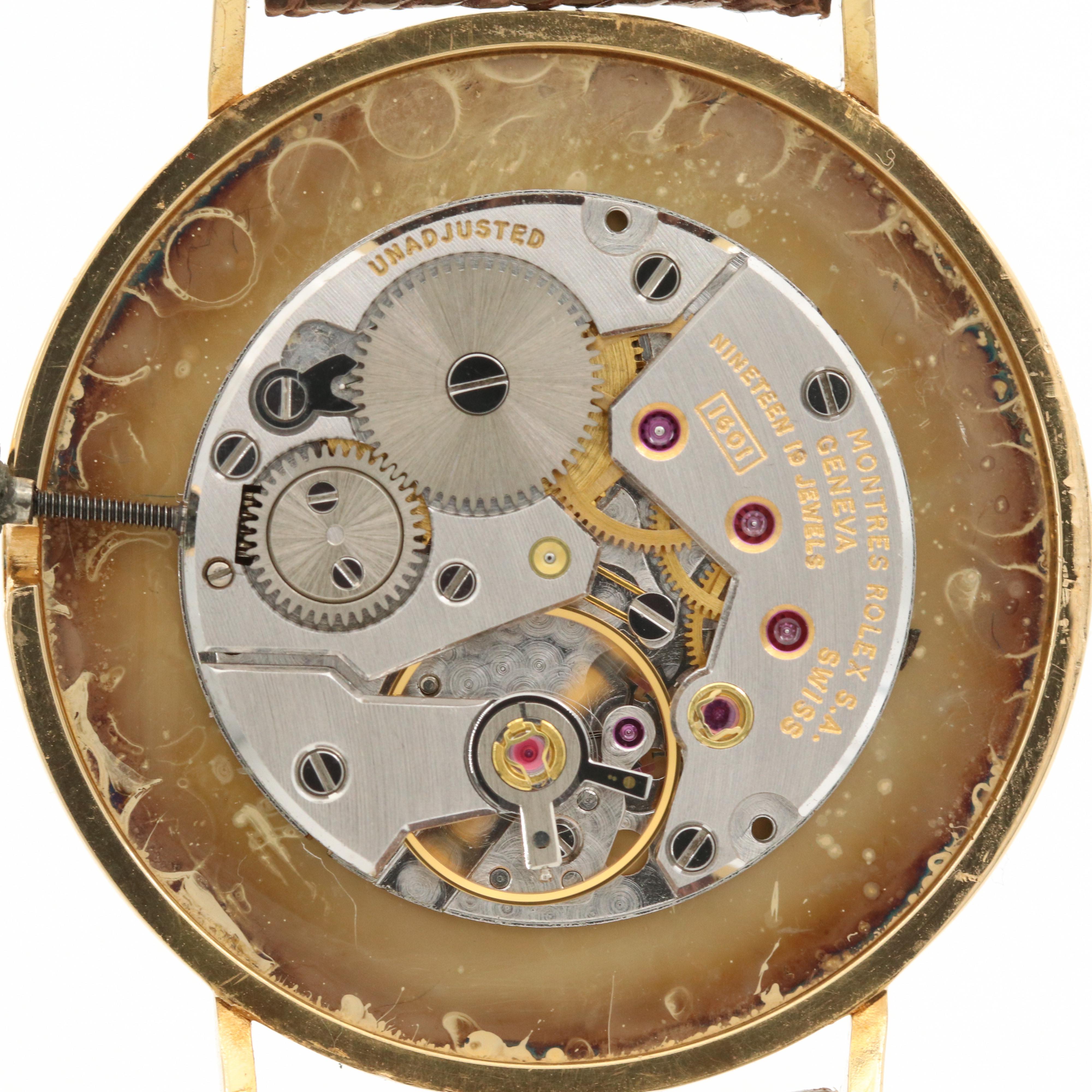 Rolex Cellini 18K Gold Stem Wind Watch