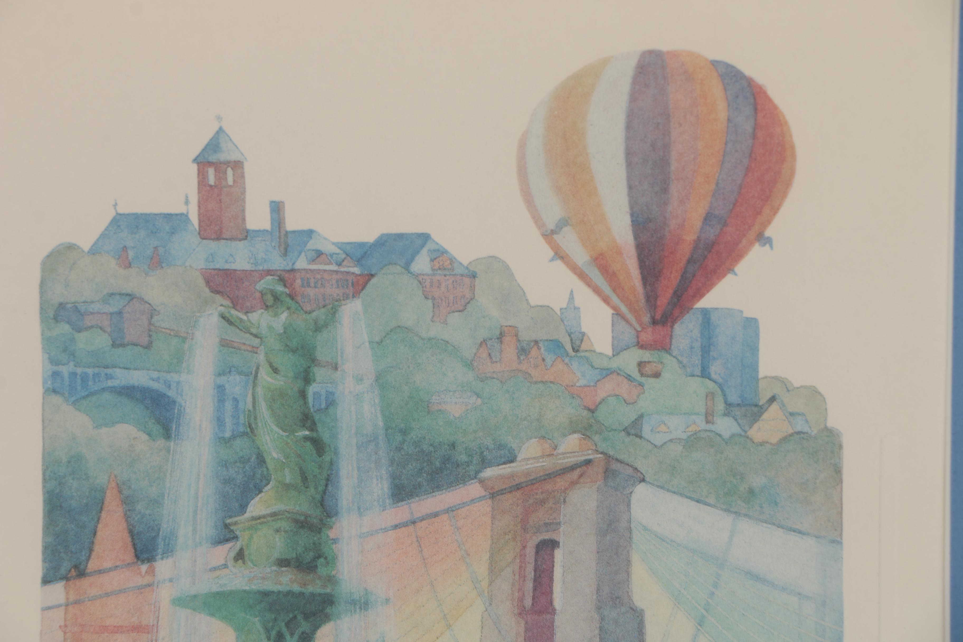 Jan Brown Checco Offset Lithographs "Riverfront" & "Cincinnati"