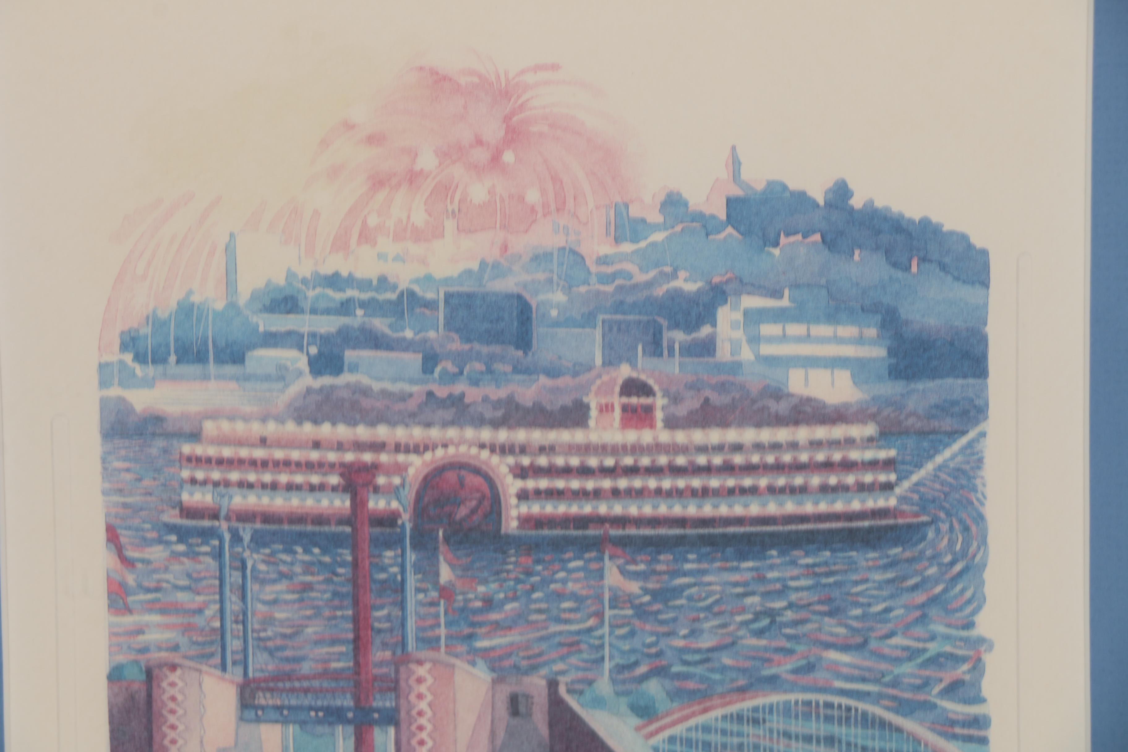 Jan Brown Checco Offset Lithographs "Riverfront" & "Cincinnati"