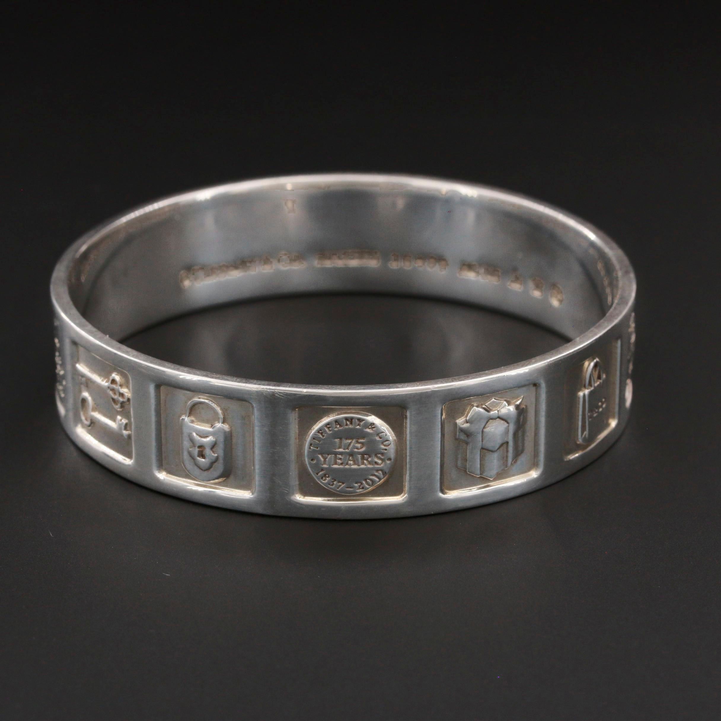 Tiffany & Co. Sterling Silver "Lexicon 175th Anniversary" Bangle