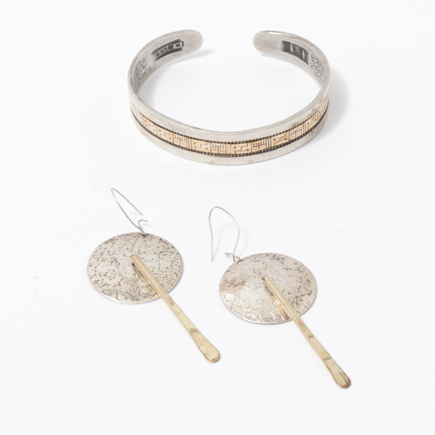 Roderick Tenorio for Carolyn Pollack Sterling Silver Cuff and Other Earrings