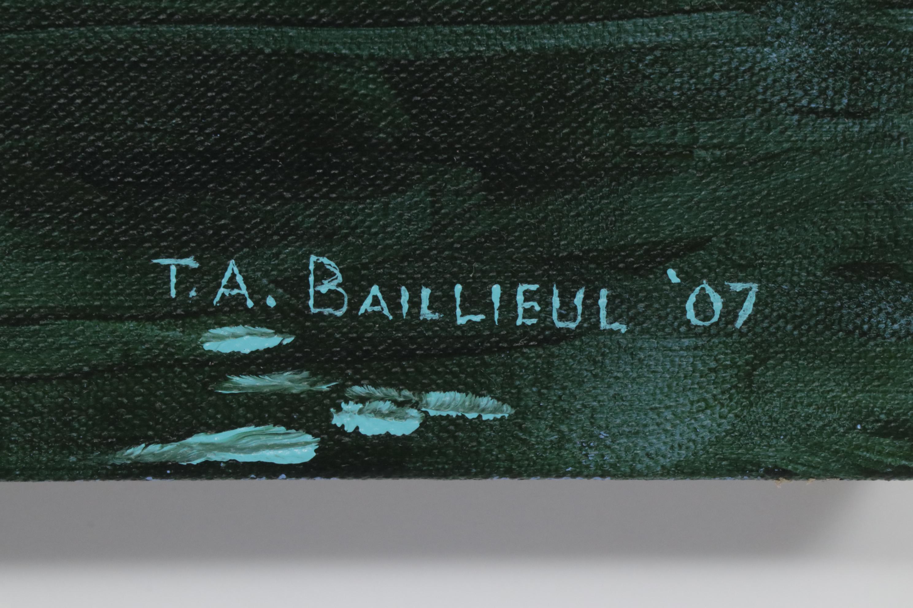 Tom Baillieul Acrylic Painting "Two Dudes Wading"