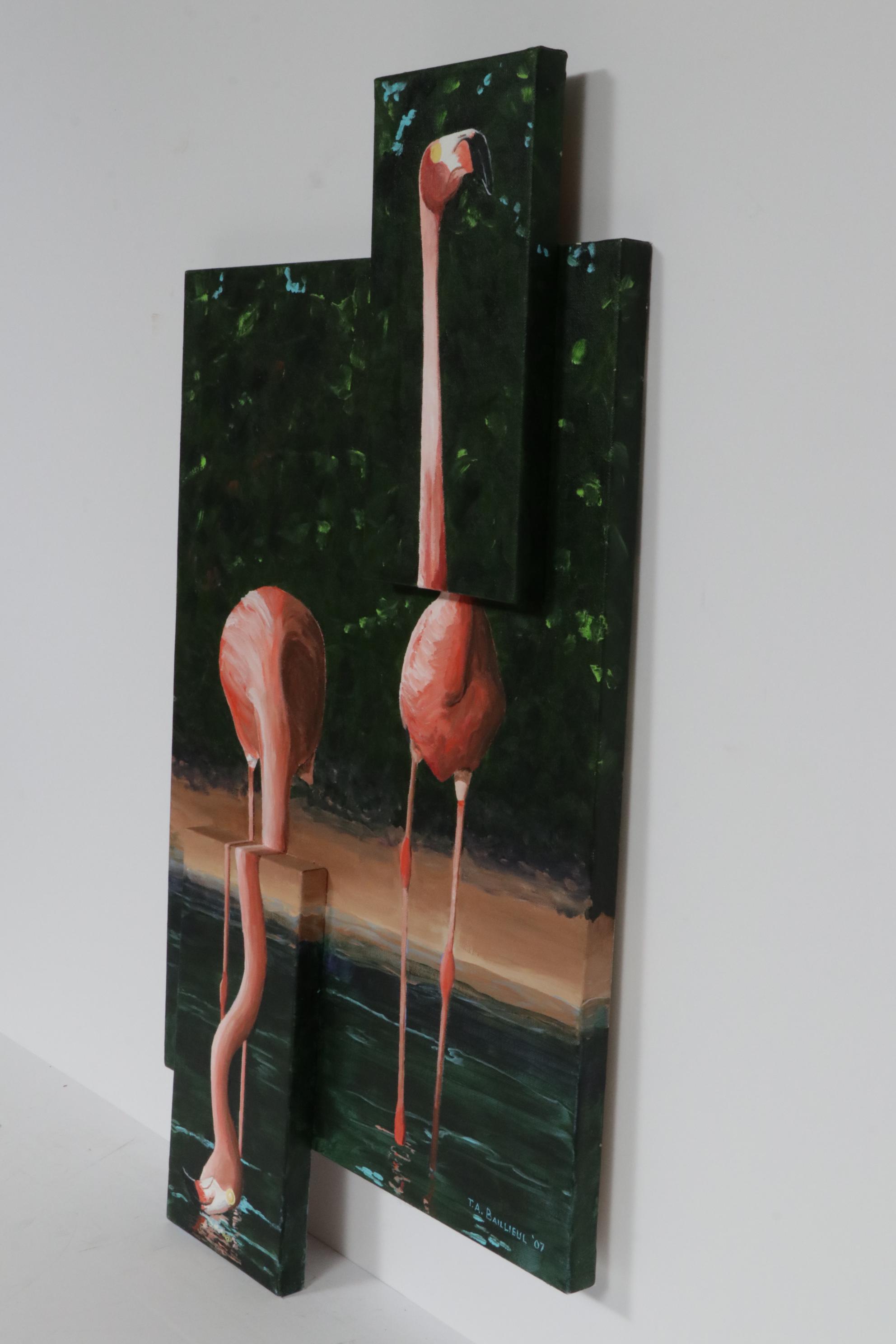 Tom Baillieul Acrylic Painting "Two Dudes Wading"