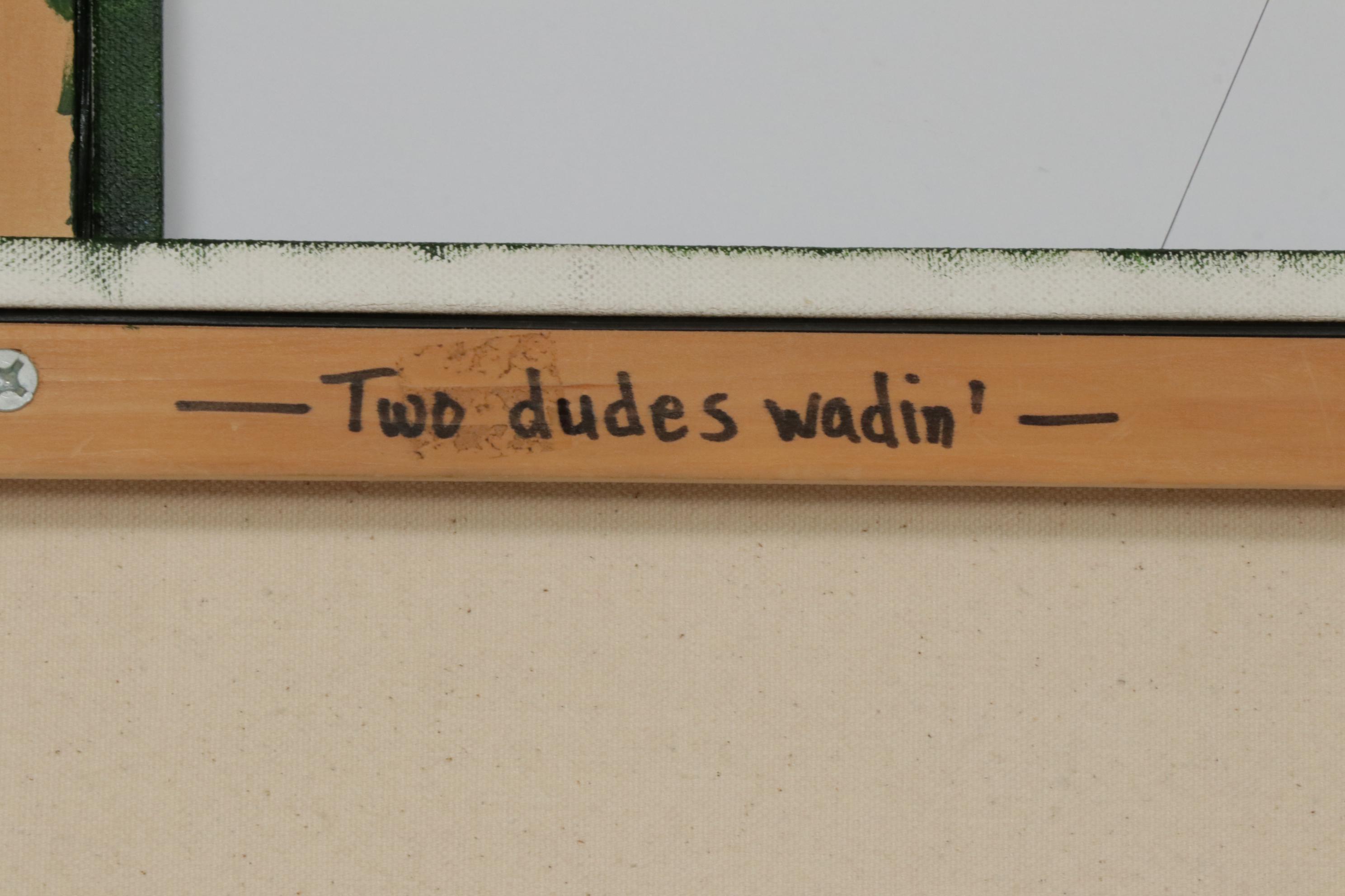 Tom Baillieul Acrylic Painting "Two Dudes Wading"