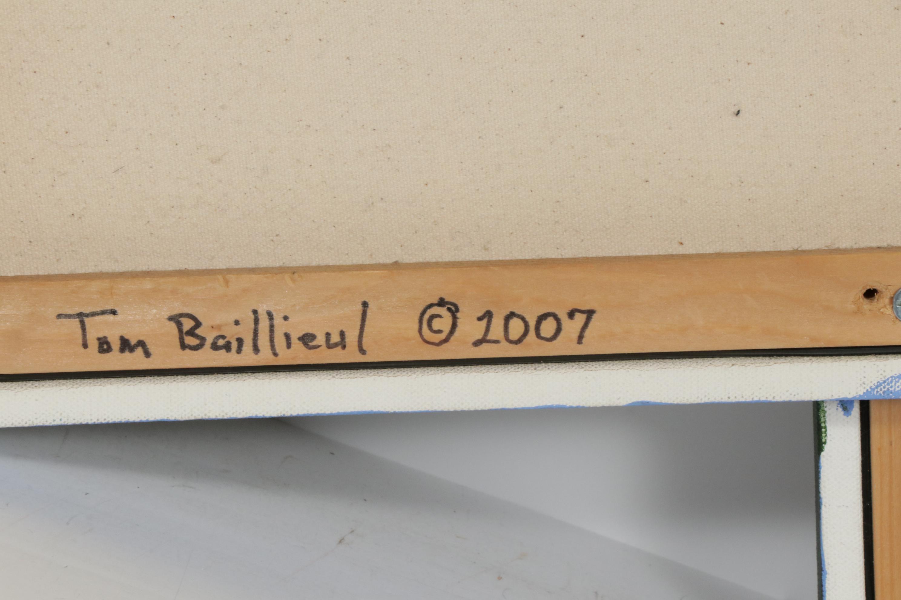 Tom Baillieul Acrylic Painting "Two Dudes Wading"