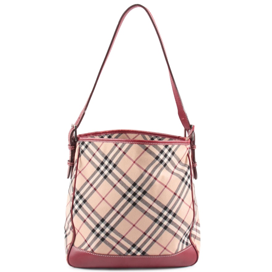 Burberry London Blue Blue Label Shoulder Bag in "Nova Check" Canvas and Leather