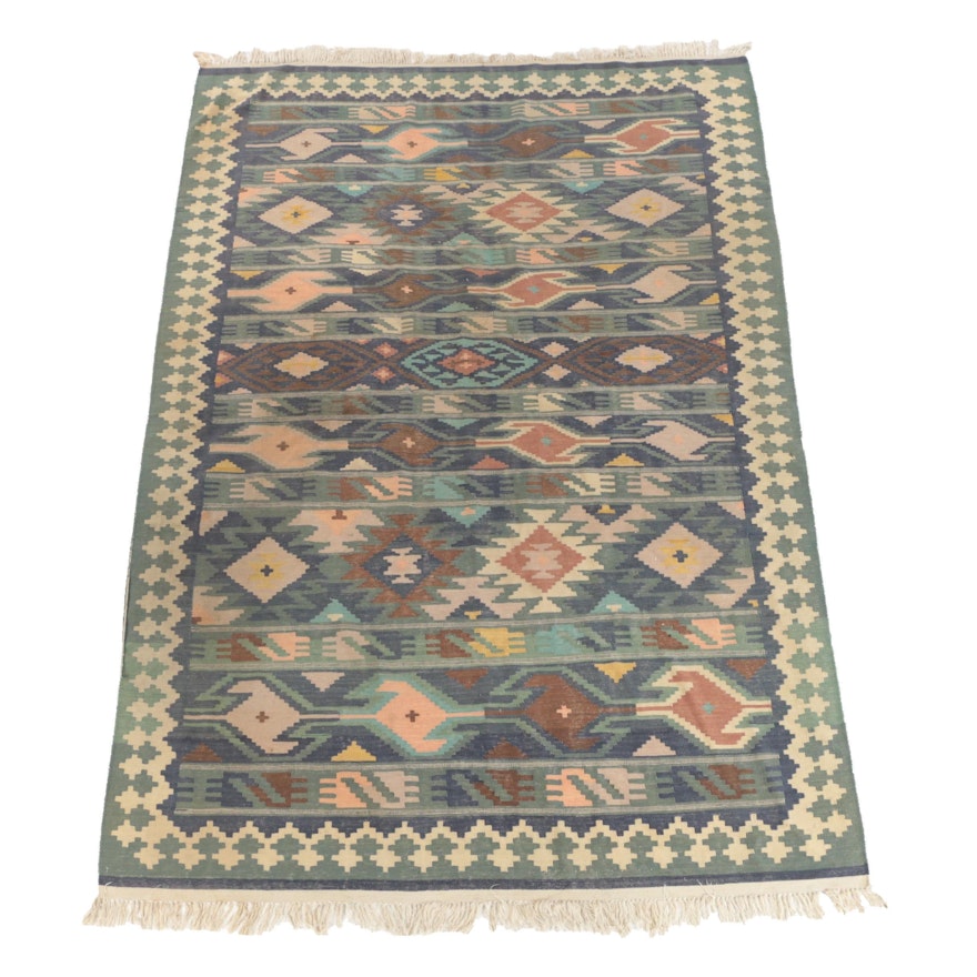 Handwoven Anatolian Slitweave Kilim Wool Area Rug