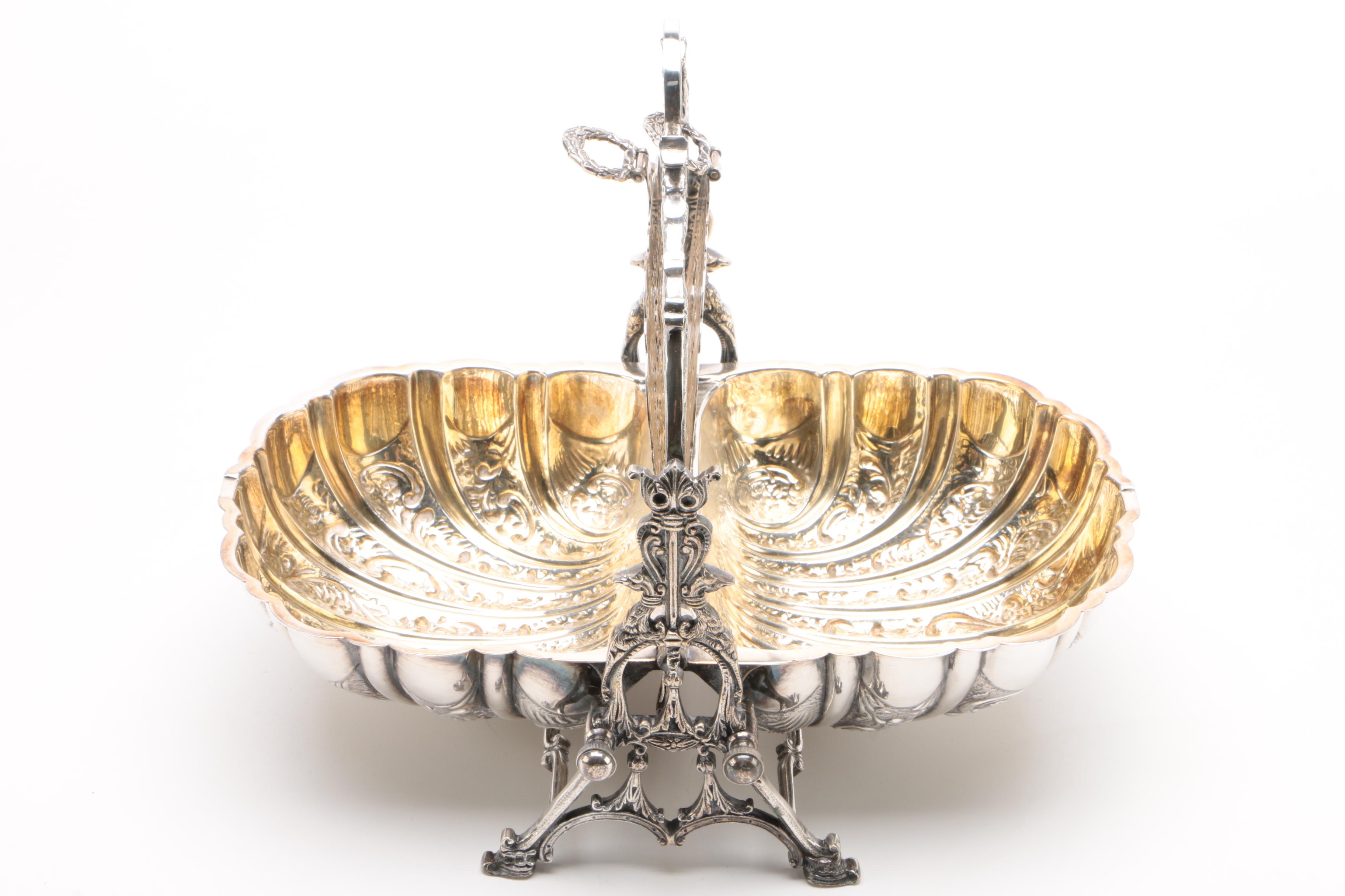 William Adams Silver Plate Folding Clamshell Biscuit Warmer, Late 19th Century