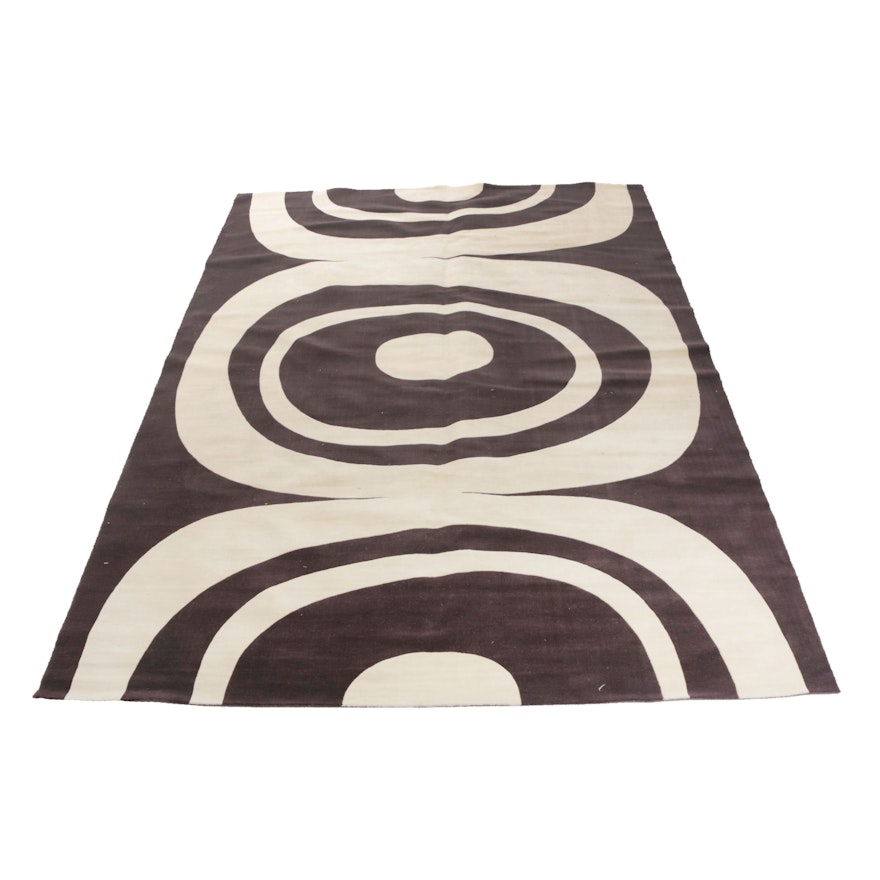 Machine-Made Geometric Wool Room Size Rug