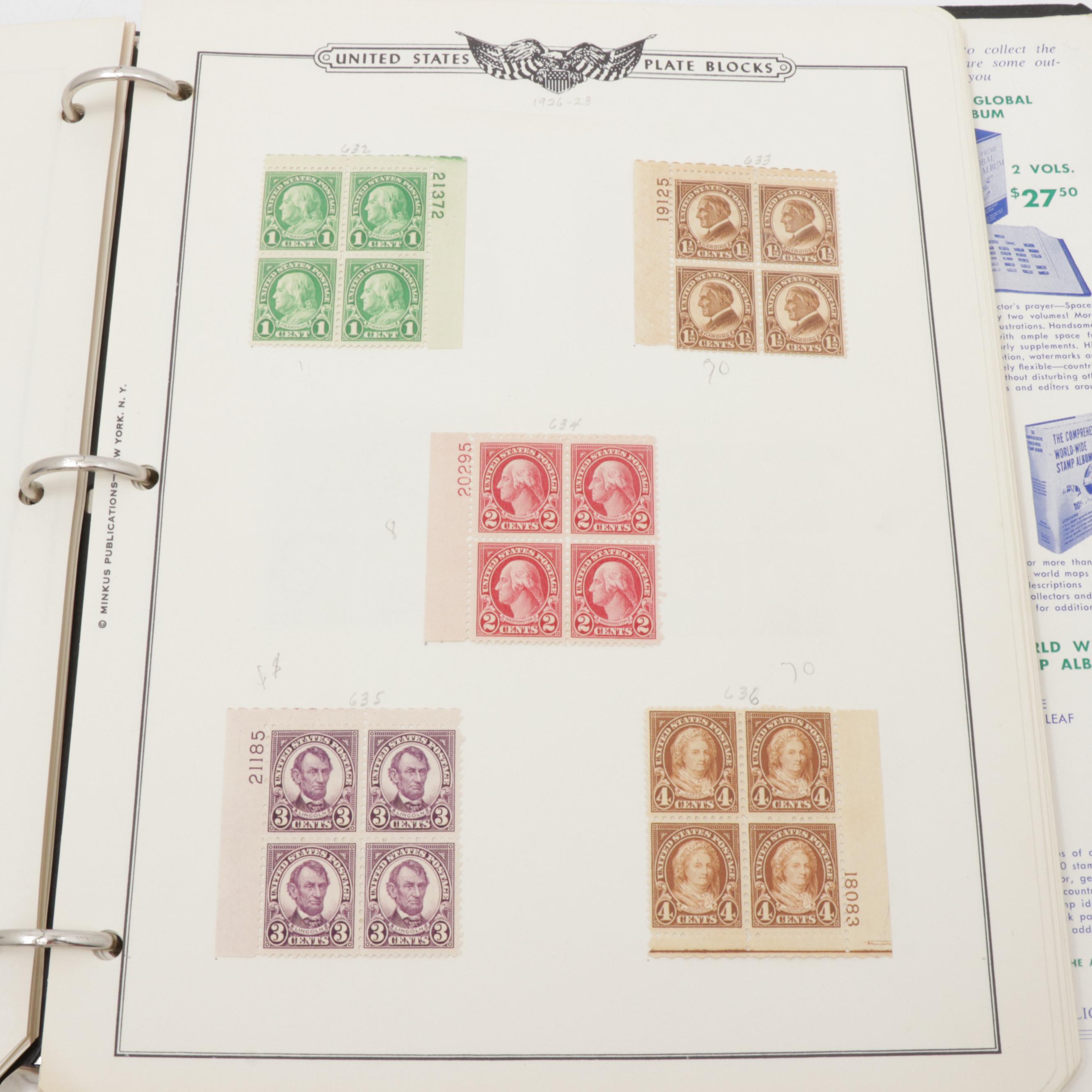 American Plate Block Album Volume I 1919-1937, Stamp Collection