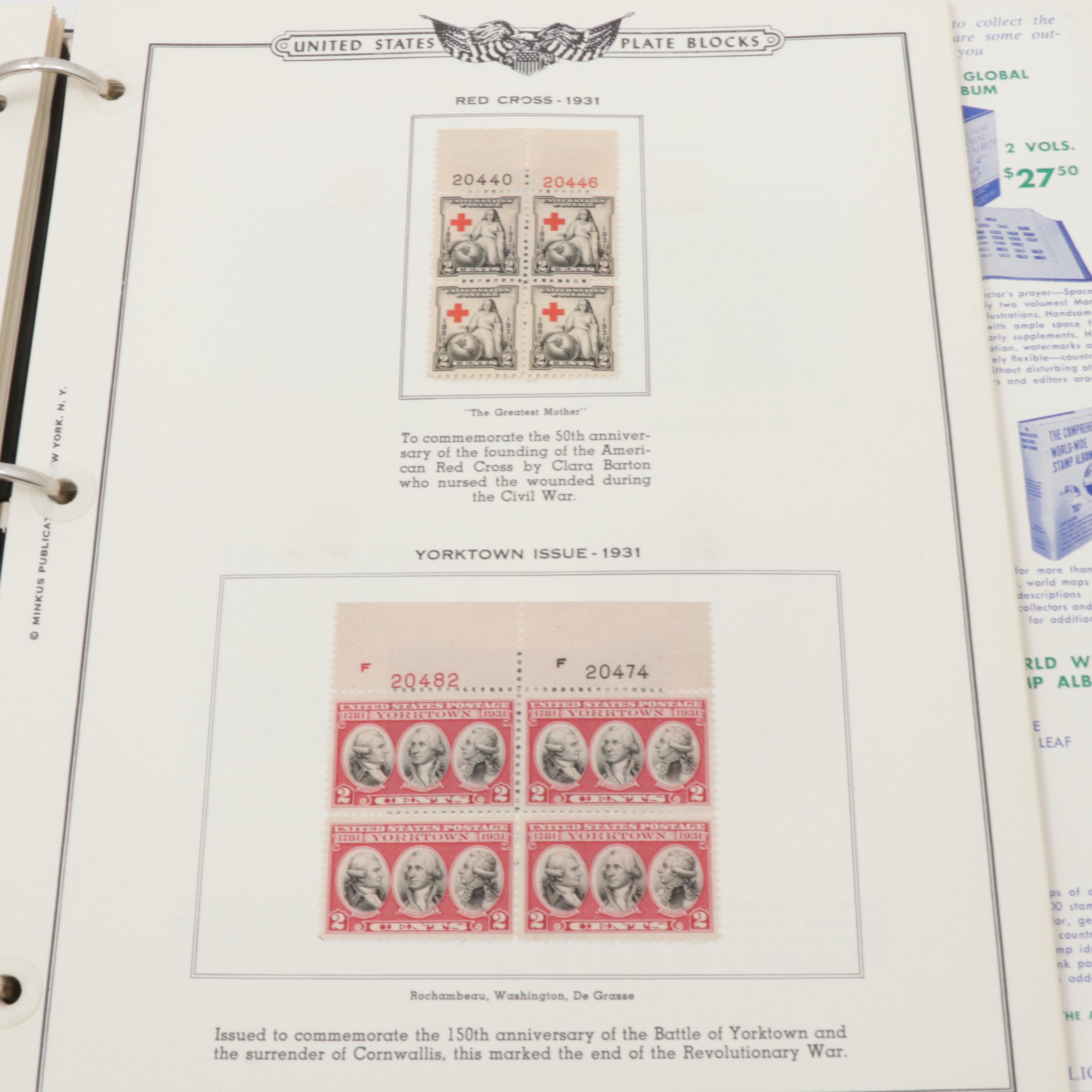 American Plate Block Album Volume I 1919-1937, Stamp Collection