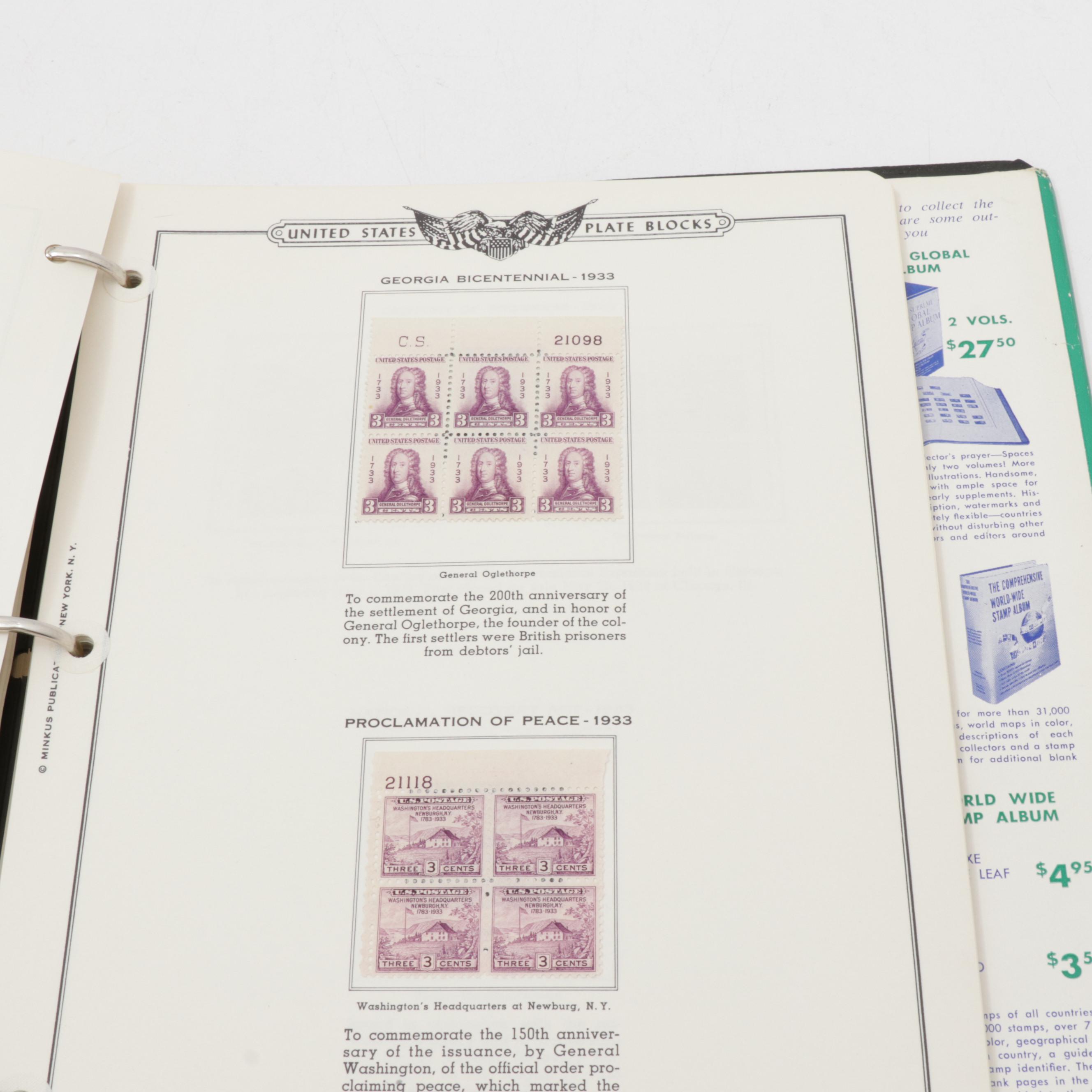 American Plate Block Album Volume I 1919-1937, Stamp Collection