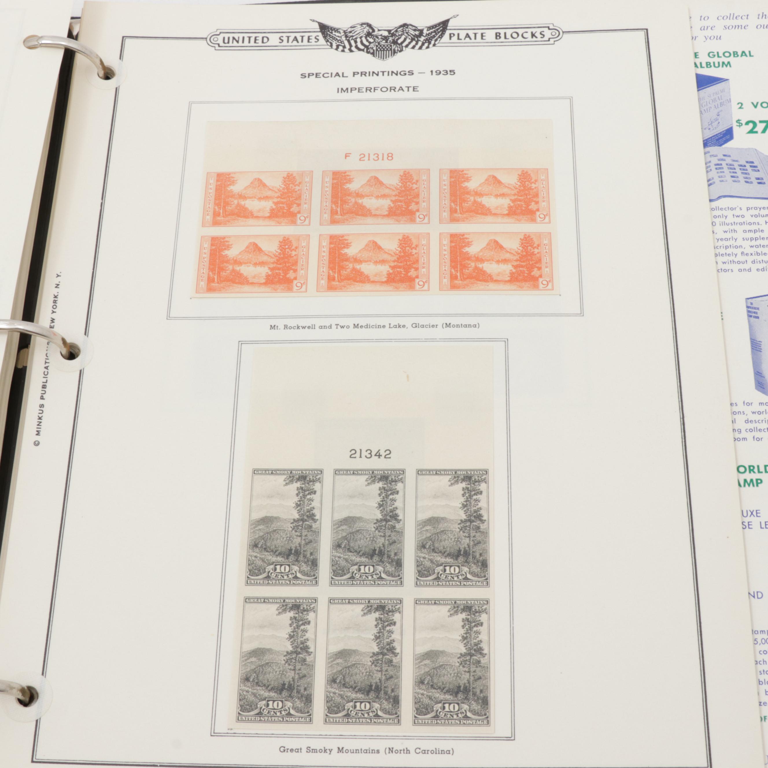 American Plate Block Album Volume I 1919-1937, Stamp Collection