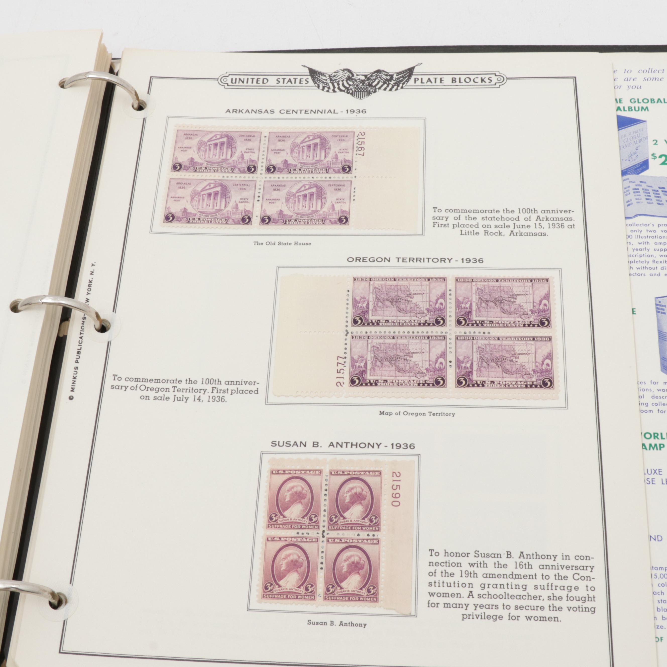 American Plate Block Album Volume I 1919-1937, Stamp Collection