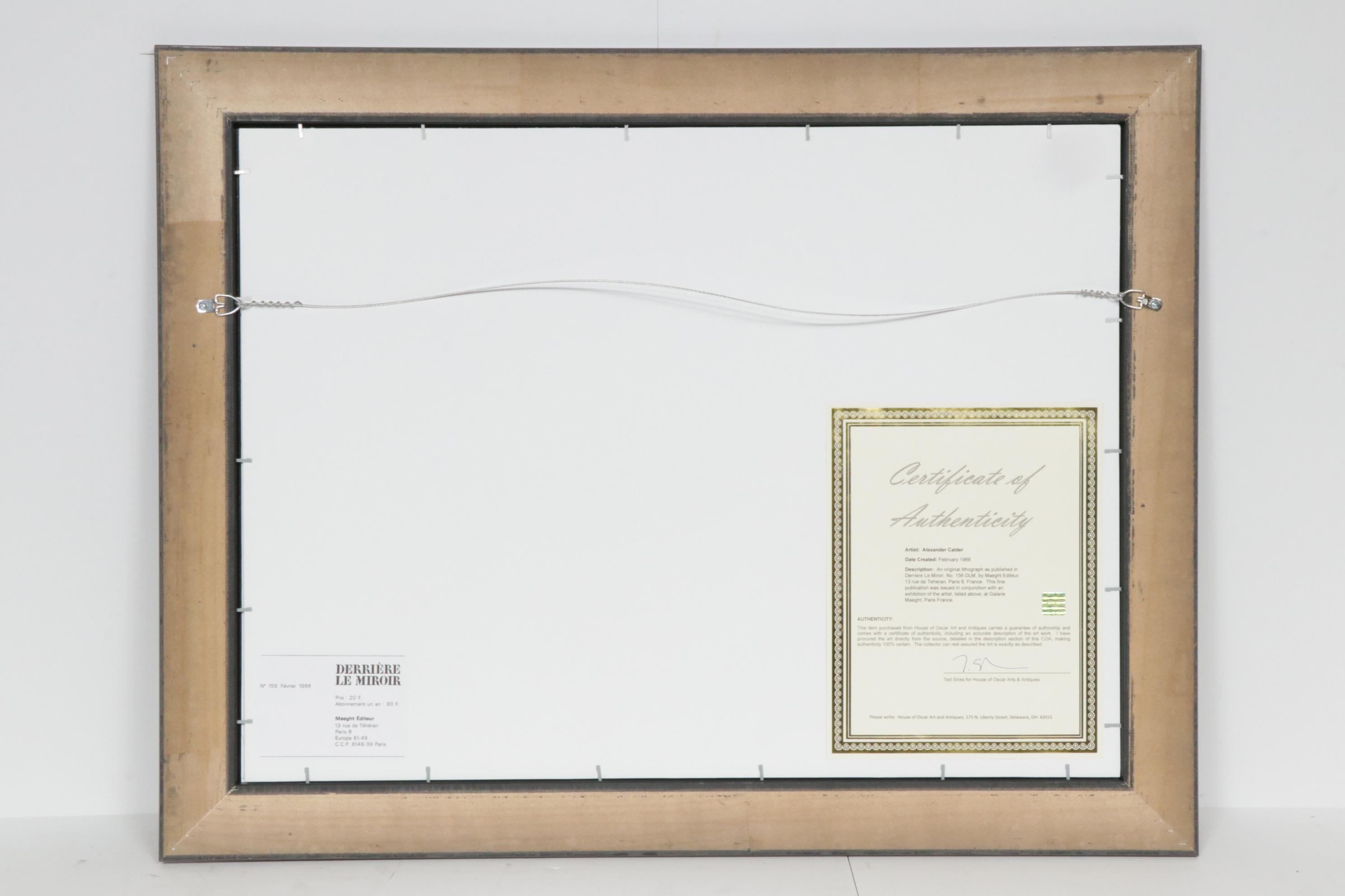 Alexander Calder Double Page Color Lithograph for "Derrière le Miroir"