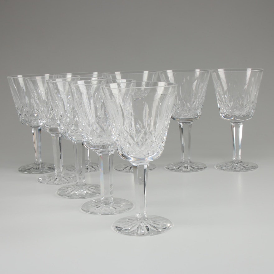 Waterford Crystal "Lismore" Claret Wine Glasses, Late 20th Century