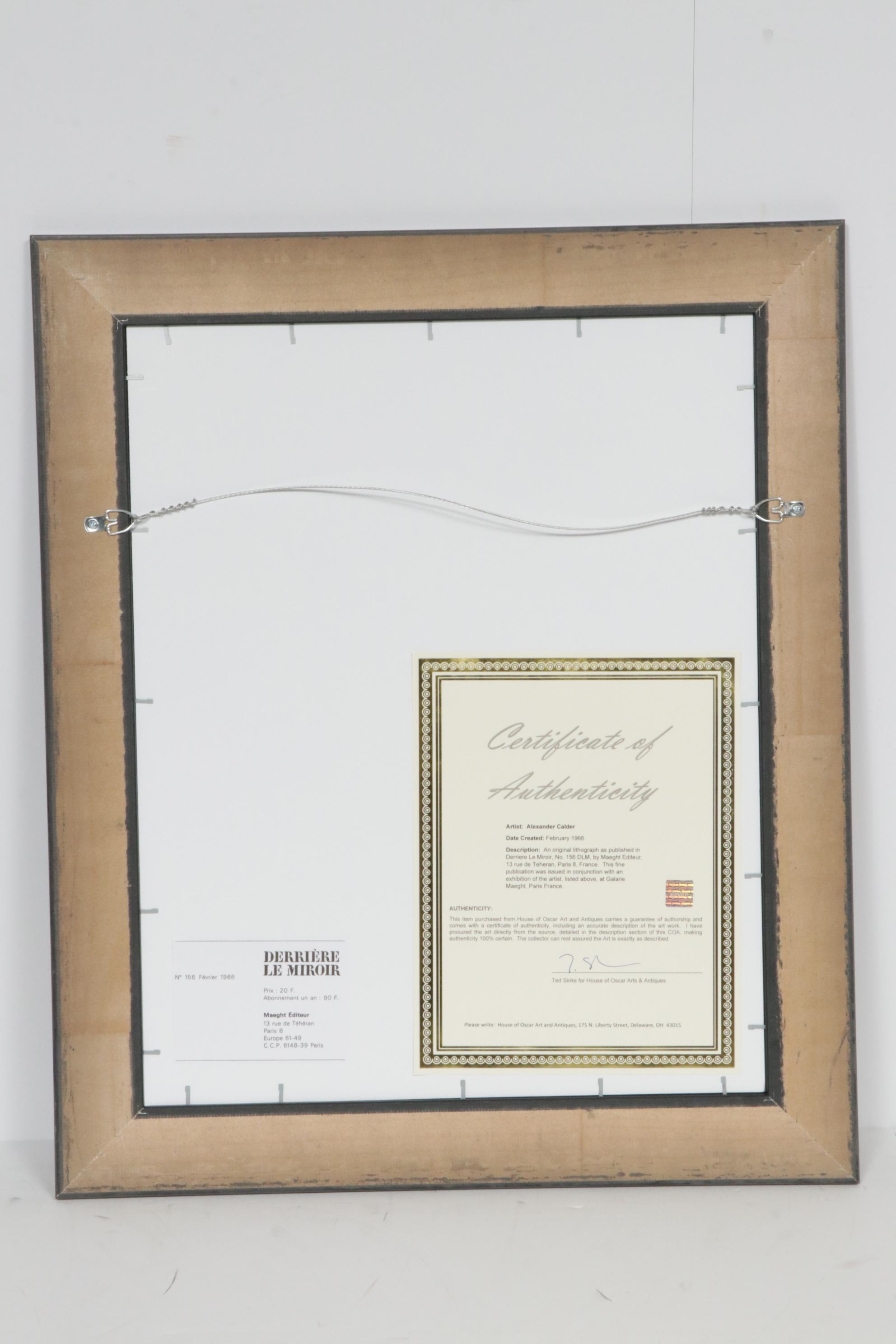 Alexander Calder Color Lithograph for "Derrière le Miroir"