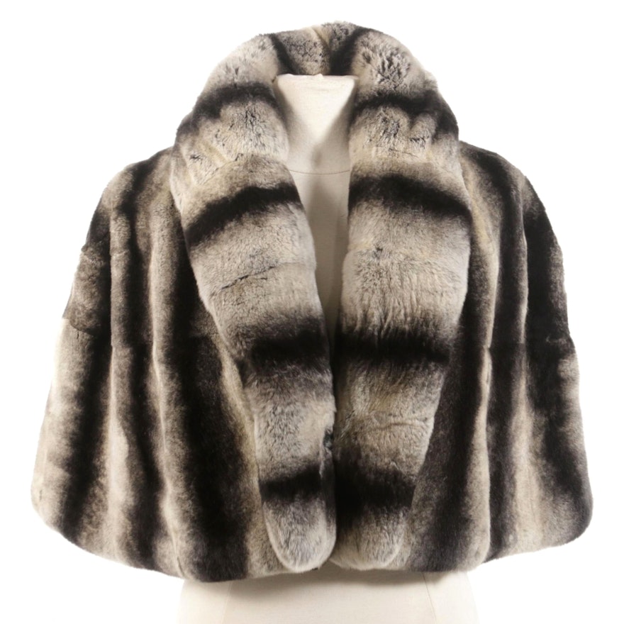 Chinchilla Dyed Rex Rabbit Fur Capelet