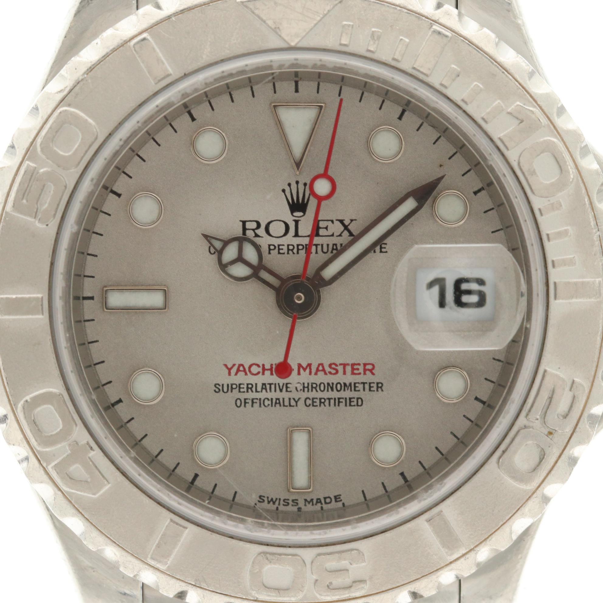 Rolex Platinum and Stainless Steel 1999 Yacht-Master Watch